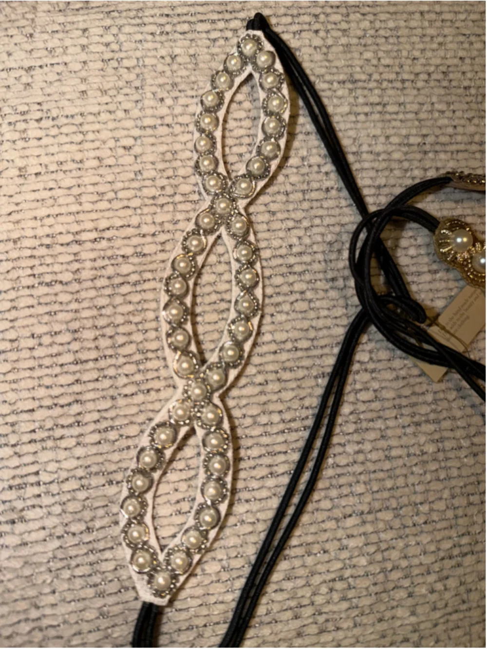 Deepa Gurnani Pearl & Beaded Headband Set, Gold/White - 3 Headbands NWT